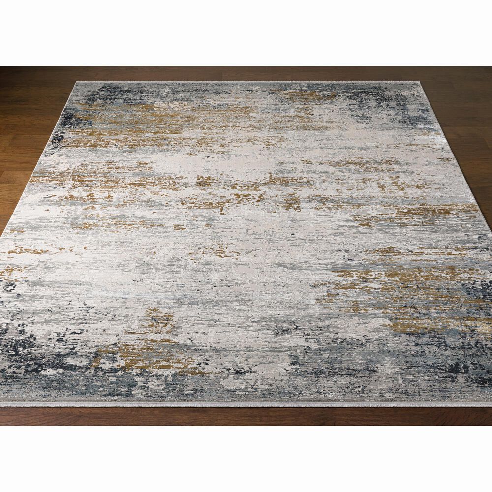 Surya Solar 10&#39; x 14&#39; Charcoal, Gray, Saffron and White Area Rug, , large