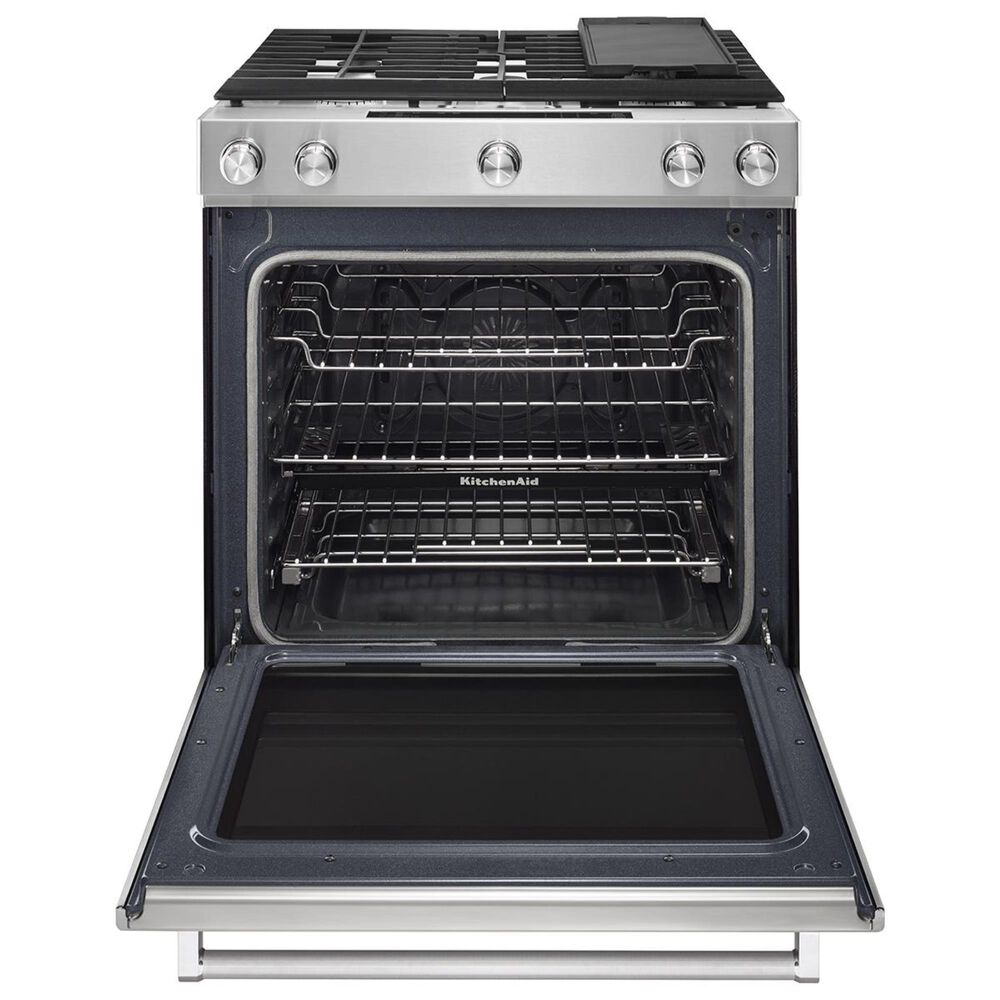 KitchenAid 30&quot; 5-Burner Dual Fuel Convection Slide-In Range with Baking Drawer in Stainless Steel, , large