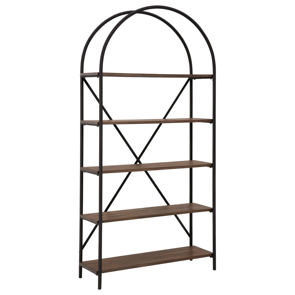 Signature Design by Ashley Galtbury Arched Bookcase in Brown and Black, , large