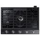 Samsung Bespoke 30" Single Electric Wall Oven with Convection in Black & 30" Gas Cooktop in Black Stainless Steel, , large