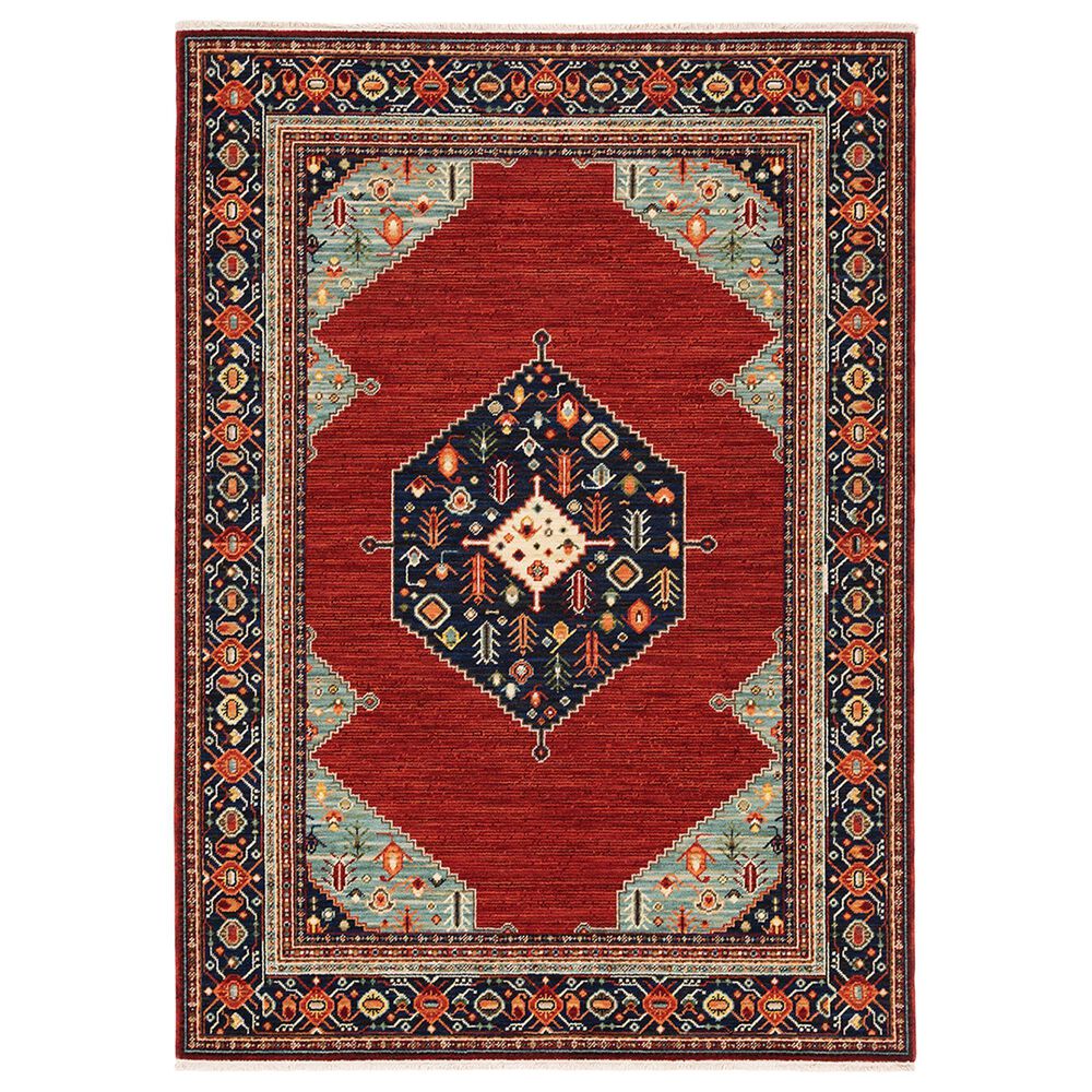 Oriental Weavers Lilihan Medallion 5503M 2" x 6" Red and Blue Scatter Area Rug, , large