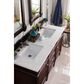 James Martin Brittany 60" Double Bathroom Vanity in Burnished Mahogany with 3 cm Eternal Jasmine Pearl Quartz Top, , large