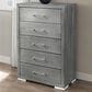 Global Furniture USA Tiffany 5-Drawer Chest in Silver, , large