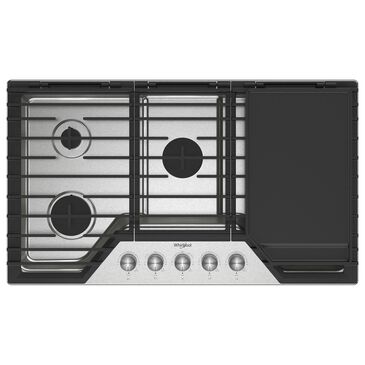 Whirlpool 36" Gas Cooktop with SpeedHeat Burner in Stainless Steel, , large