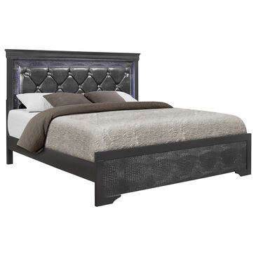 Global Furniture USA Pompei King Bed in Metallic Grey, , large