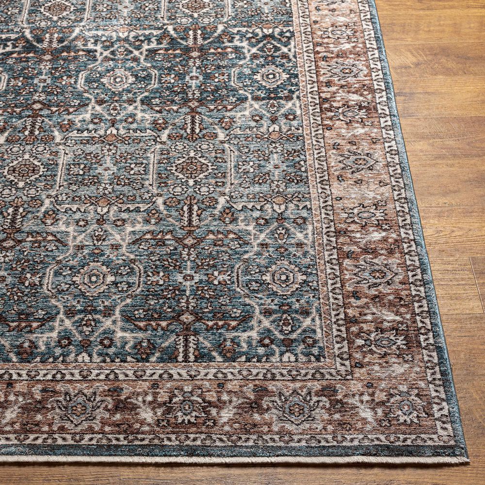 Surya Carlisle Oriental 5&#39;3&quot; x 7&#39;9&quot; Pale Blue, Dusty Pink, Medium Brown, Cream and Charcoal Area Rug, , large