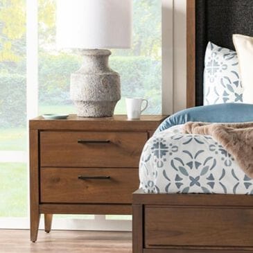 Urban Home Boracay Two Drawer Walnut Nightstand with USB in Wild Oats Brown, , large