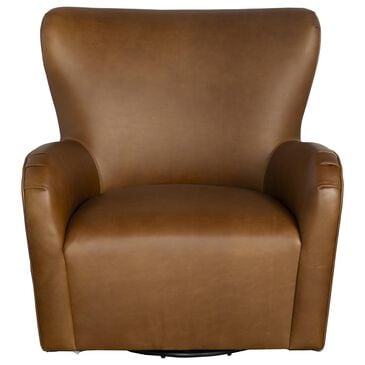 Huntington House Swivel Chair in Cognac Leather, , large