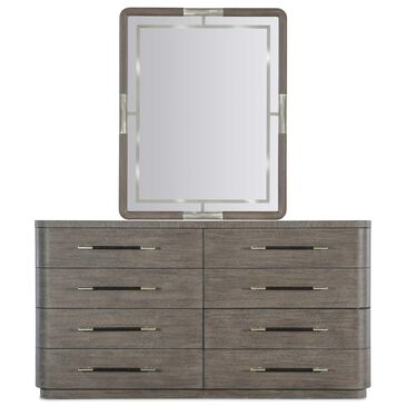 Hooker Furniture Modern Mood 8-Drawer Dresser and Mirror in Mink and Pewter, , large