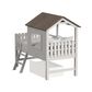 Eastern Shore Lodge Twin over Loft Complete Bunk Bed with Ladder and Fencing in Cookies and Cream, , large