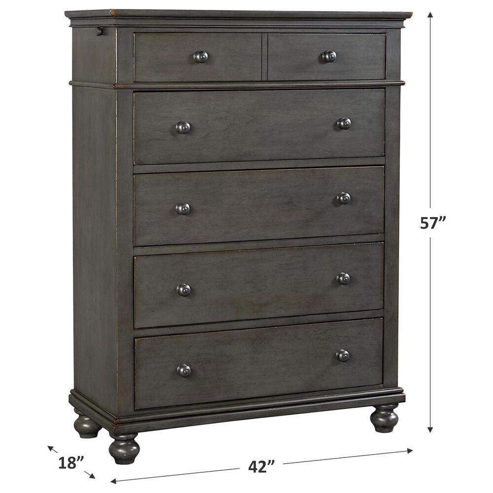 Riva Ridge Oxford 5-Drawer Chest in Peppercorn, , large