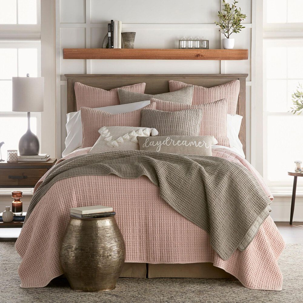 Levtex Mills Waffle 3-Piece Full/Queen Quilt Set in Blush, , large