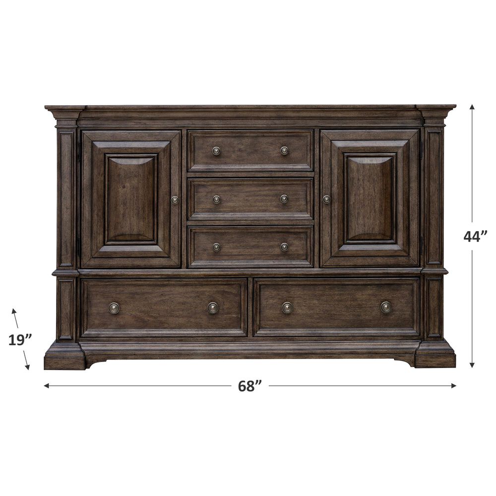 Chapel Hill Woodbury 5-Drawer Dresser in Brown, , large