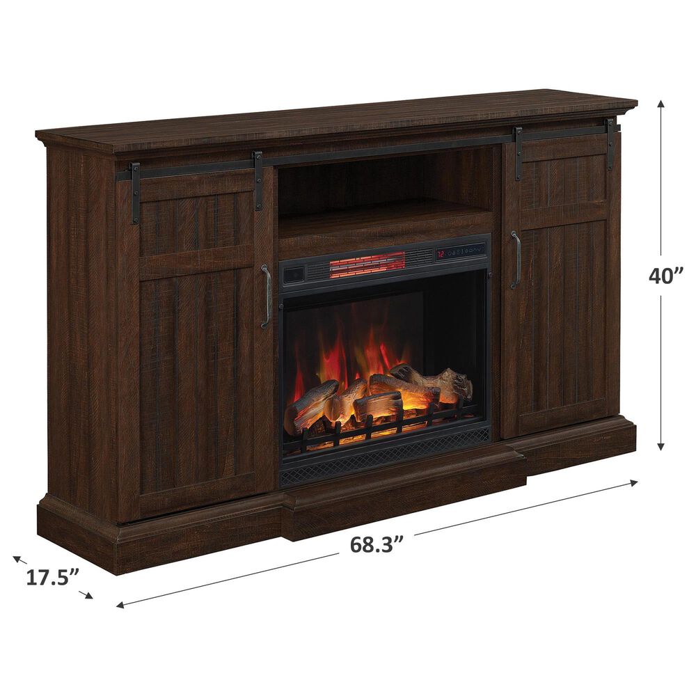 Fabio Flames Manning TV Stand with Fireplace Mantel in Espresso, , large