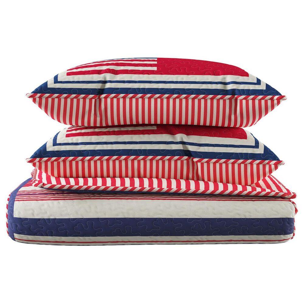 Timberlake Lavish Home 3-Piece Full/Queen Glory Bound Quilt Set in Red, White, Blue, , large