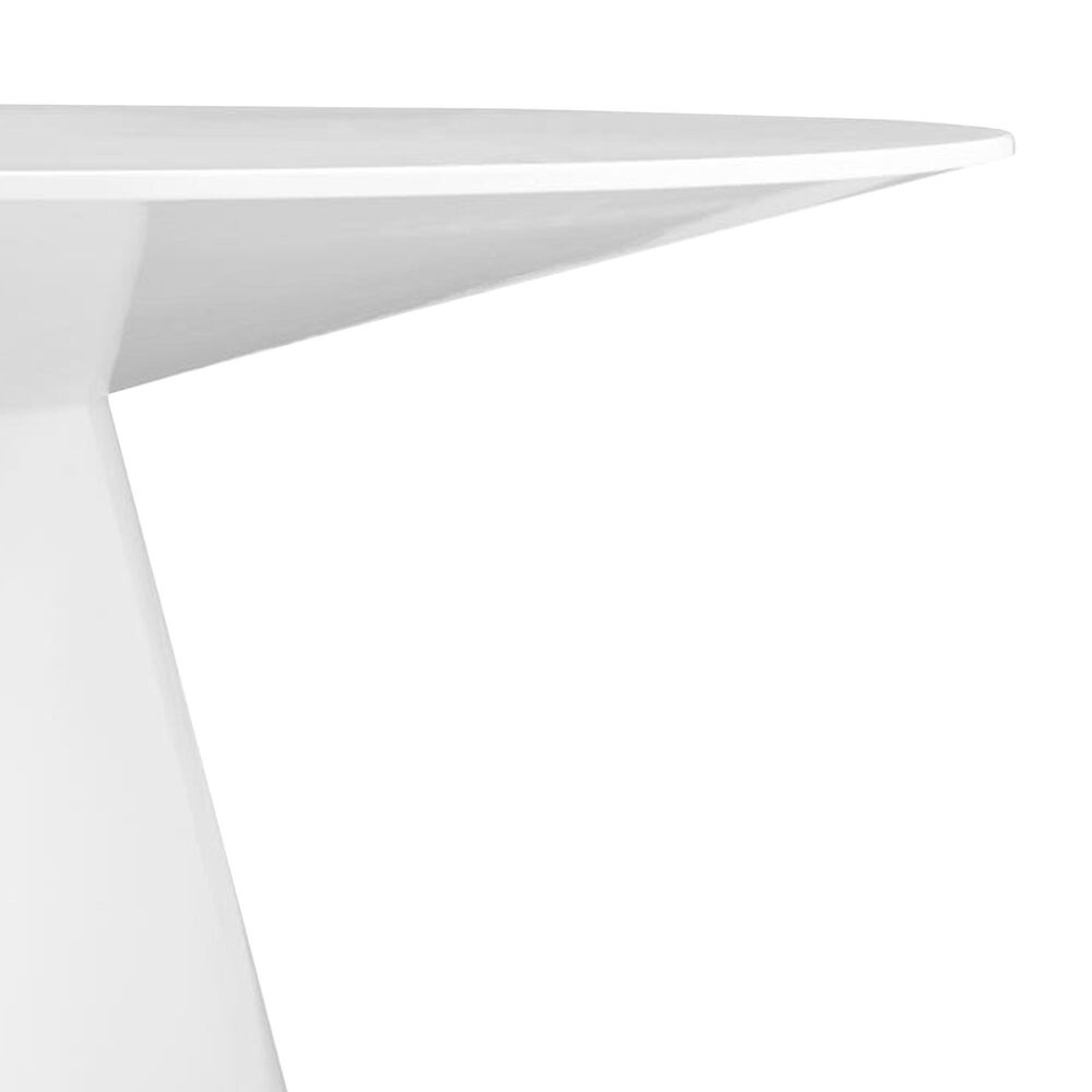 Moe&#39;s Home Collection Otago 47&quot; Dining Table in Gloss White and Brushed Stainless Steel - Table Only, , large