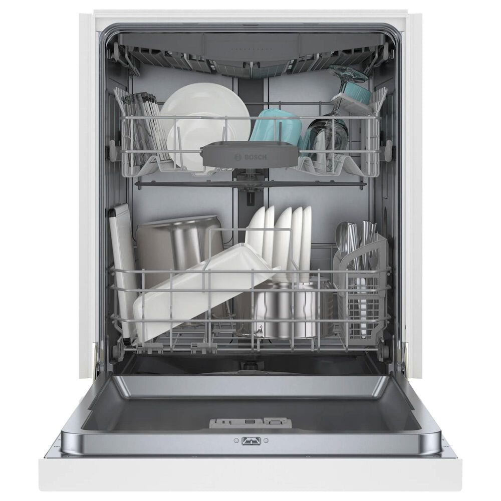 B_S_H 300 Series 24&#39;&#39; Built-In Recessed Handle Dishwasher with 8 Wash Cycles in White, , large
