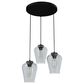 Hunter Vidria 3-Light Round Pendant Cluster in Matte Black, , large