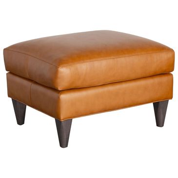 Smith Brothers Leather Ottoman in Pumpkin, , large