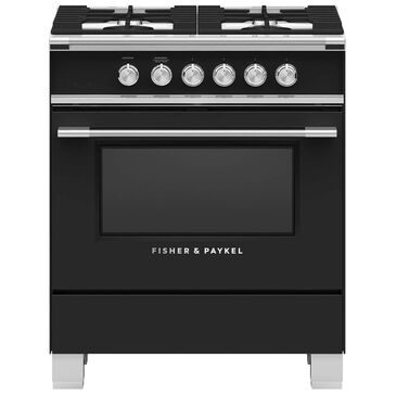 Fisher and Paykel 30" Freestanding Classic Gas Range in Black, , large