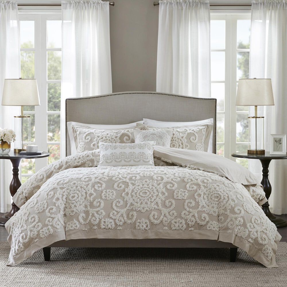 Hampton Park Suzanna 3-Piece Full/Queen Comforter Set in Taupe, , large