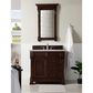 James Martin Brookfield 36" Single Bathroom Vanity in Burnished Mahogany with 3 cm Eternal Serena Quartz Top and Rectangle Sink, , large