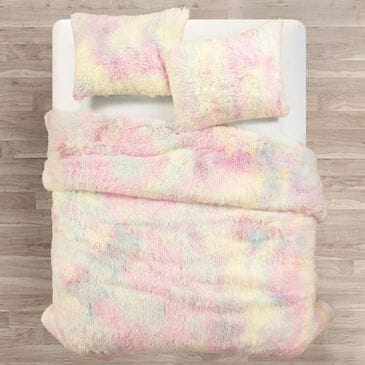 Triangle Home Fashions Emma Faux Fur 3-Piece Full/Queen Comforter Set in Rainbow, , large
