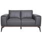 Porter Design Pietro Stationary Leather Loveseat in Gray, , large