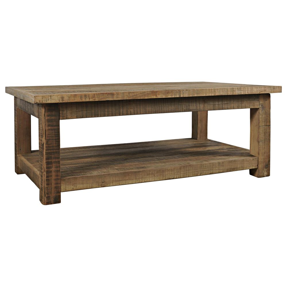 Waltham Reclamation 1-Shelf Coffee Table in Brown, , large