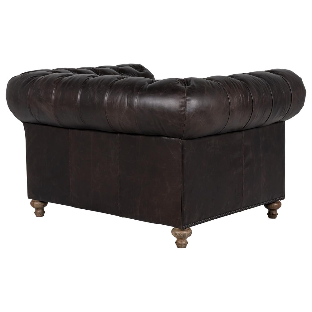 Vintage Furnishings Finn Leather Club Chair in Valencia Dark Brown, , large
