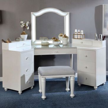 Furniture of America Moody 3 Piece Vanity Set in Tiffany Blush, , large
