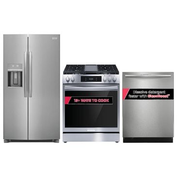 Frigidaire Gallery 3-Piece Kitchen Package with 36" Refrigerator, Gas Range and Bar Handle Dishwasher in Stainless Steel, , large