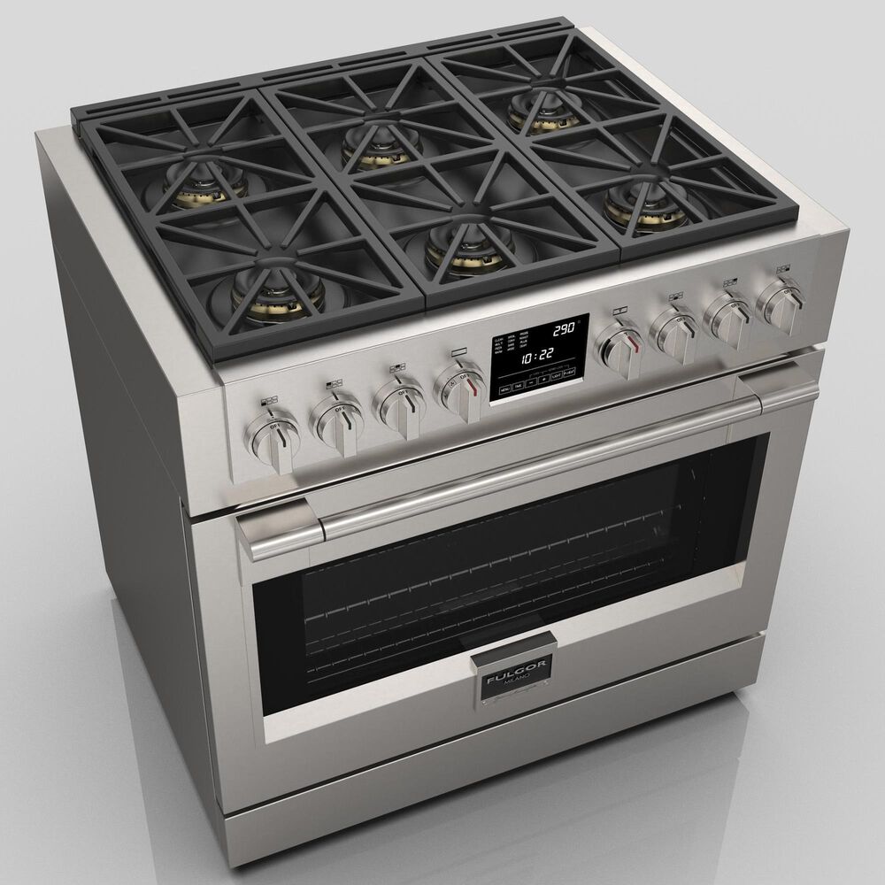 Fulgor Milano Sofia 5.7 Cu. Ft. 36&quot; Professional Dual Fuel Range in Stainless Steel, , large
