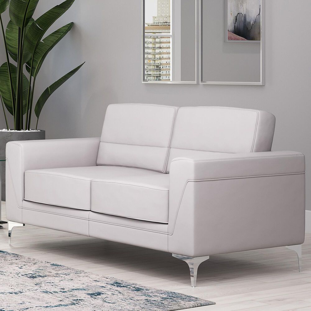 Global Furniture USA Stationary Loveseat in Light Grey, , large