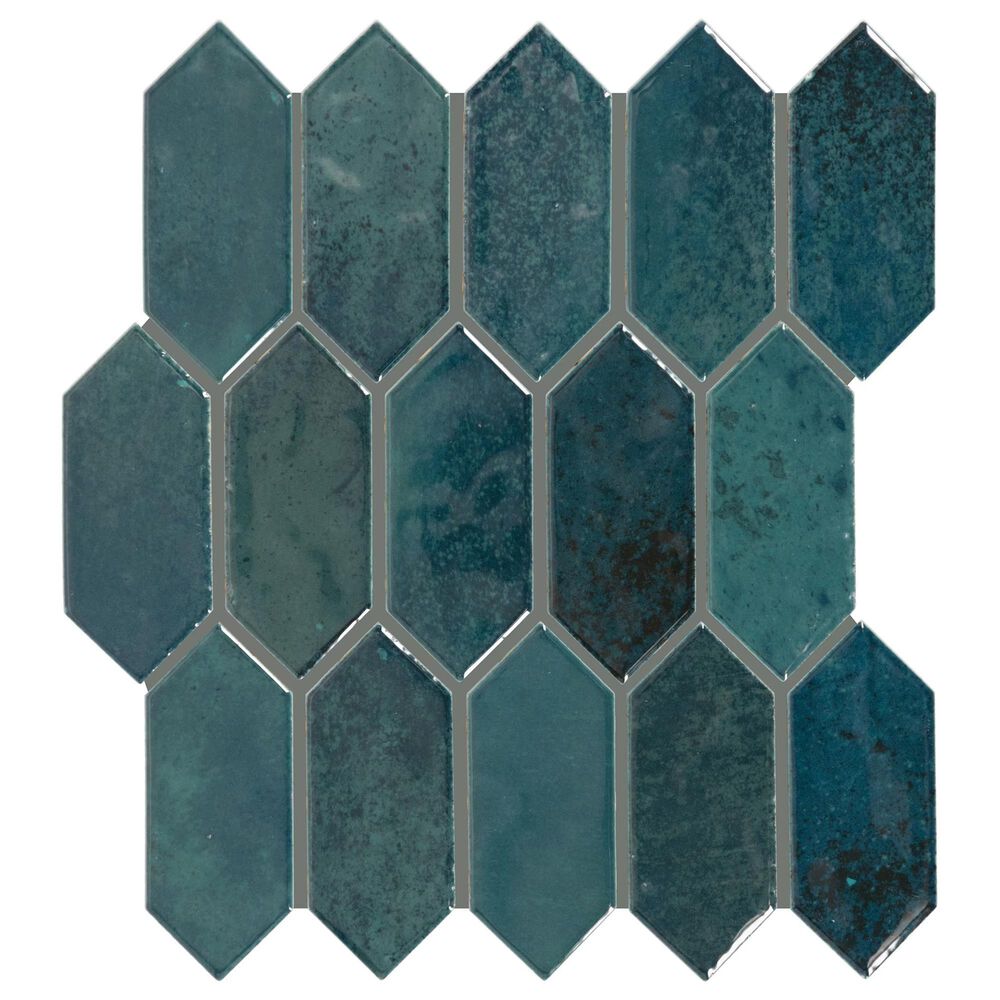 Dal-Tile Miramo Horizon 2" x 5" Picket Undulated on 12.25" x 11.125" Ceramic Mosaic Sheet, , large