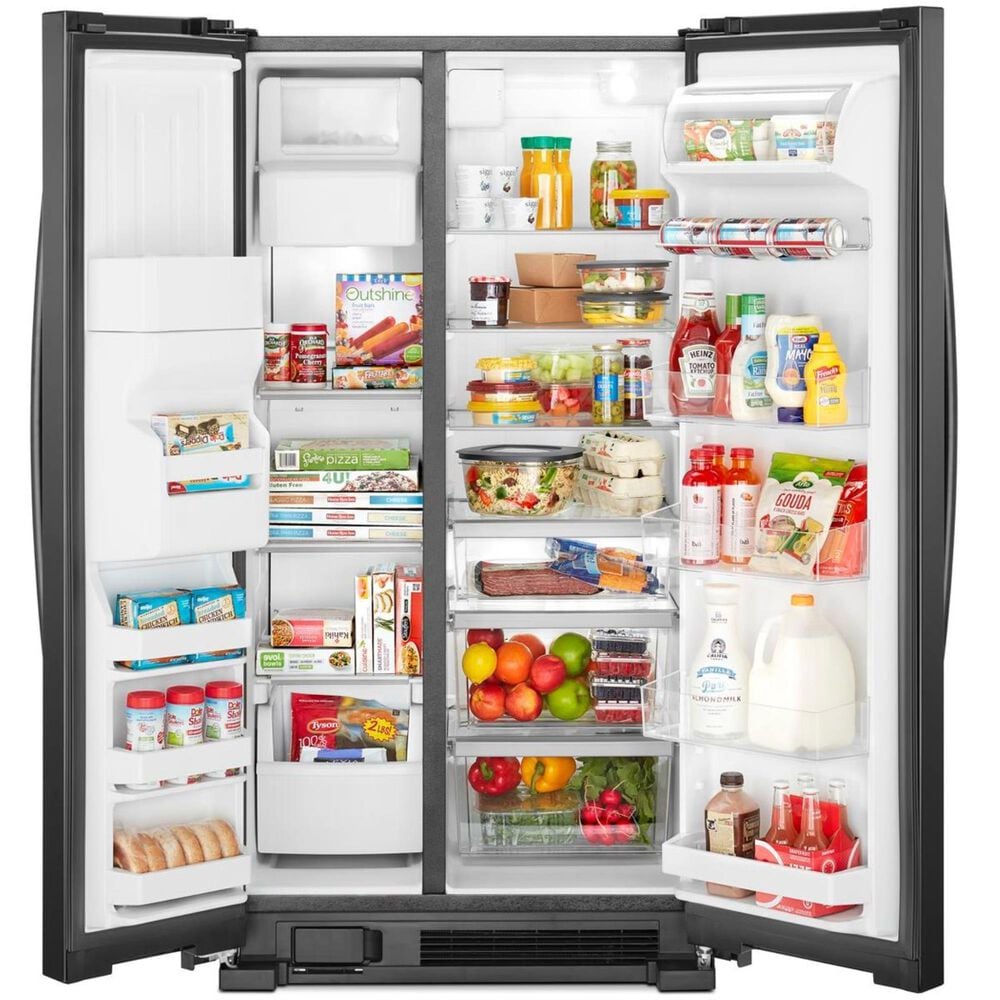Whirlpool 21.4 Cu. Ft. 33&quot; Wide Side-by-Side Refrigerator in Black, , large
