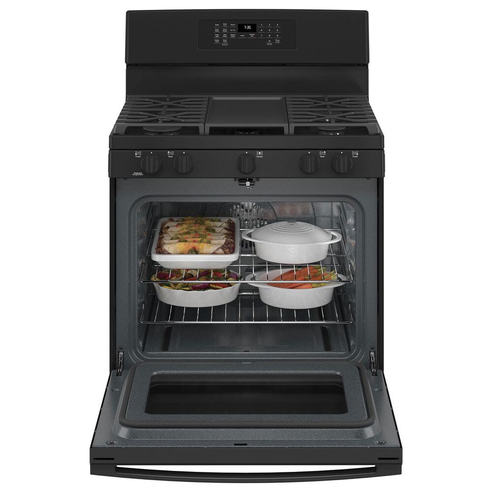 GE Appliances 2-Piece Kitchen Package with 30&#39;&#39; Gas Range and 1.9 Cu. Ft. Microwave Oven in Black, , large