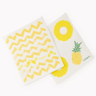 Cuisipro 2-Piece Zig Zag and Pineaple All Purpose Eco Cloth Set in Yellow, , large