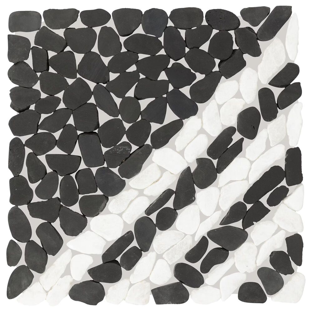 Dal-Tile Pebble Oasis Stark 12&quot; x 12&quot; Striped Natural Stone Mosaic Sheet, , large