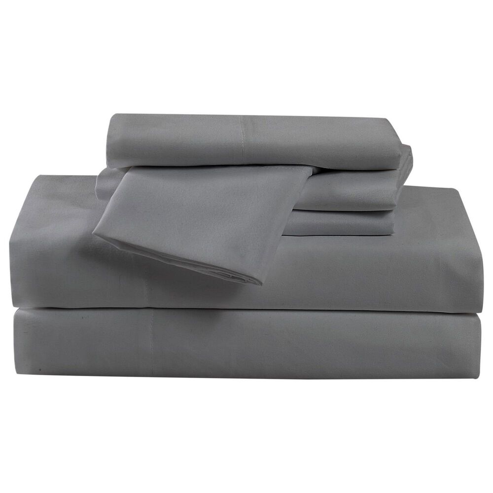 Pem America 180 Thread Count Heritage 6-Piece Queen Sheet Set in Grey, , large