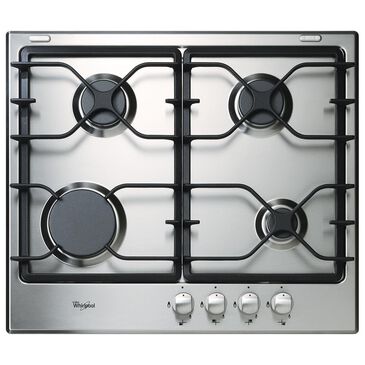 Whirlpool 24" Gas Cooktop with Sealed Burner in Black and Stainless, , large