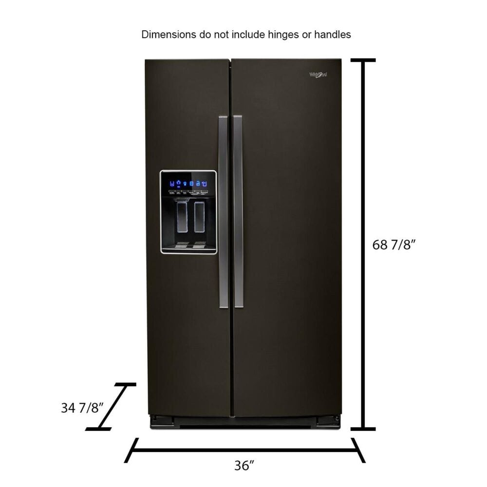 Whirlpool 28 Cu. Ft. 36-Inch Wide Side-by-Side Refrigerator in Black Stainless, , large