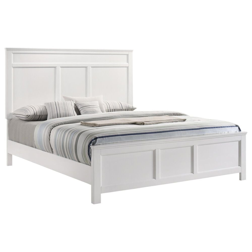 New Heritage Design Andover King Panel Bed in White, , large