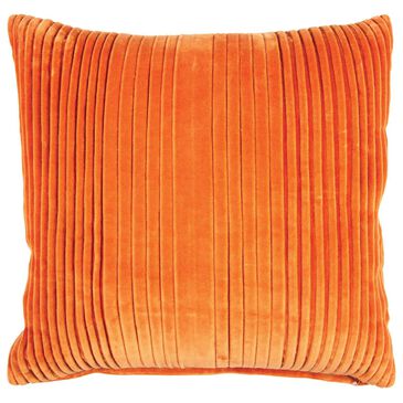 Jeffan International Maisie 20" x 20" Pleated Throw Pillow in Tangerine, , large