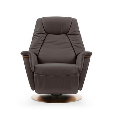 Stressless Max Small Swivel Power Recliner in Paloma Oxford Chocolate, , large