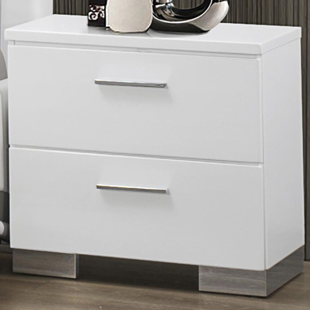 Pacific Landing Nightstand in High Gloss White, , large