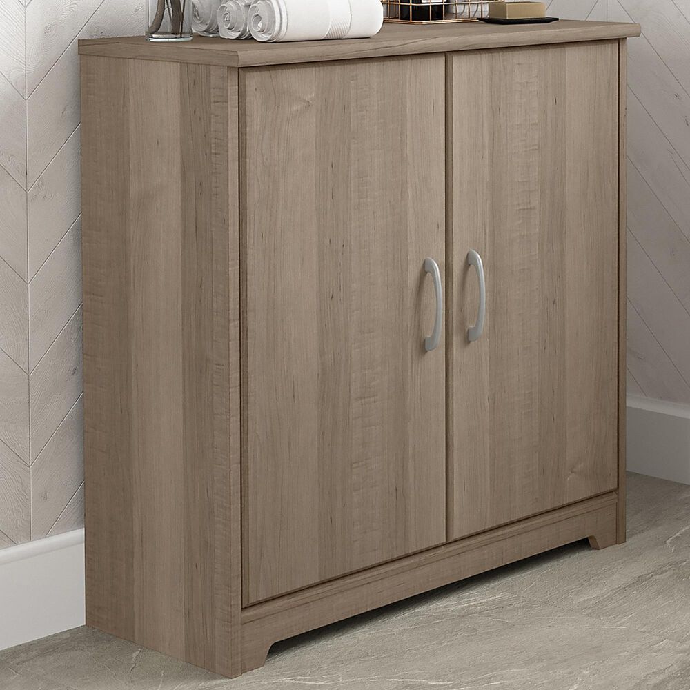 Bush Cabot Small Bathroom Storage Cabinet with Doors in Ash Gray