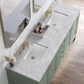 James Martin Chicago 72" Double Bathroom Vanity in Smokey Celadon with 3 cm Carrara White Marble Top and Rectangular Sinks, , large