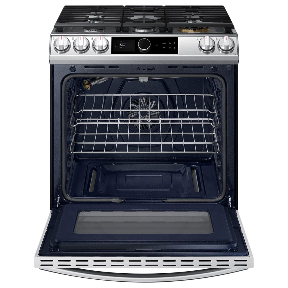 KitchenAid 30 Inch 5 Burner Gas Convection Slide-In Range with Baking  Drawer in Stainless Steel, NFM