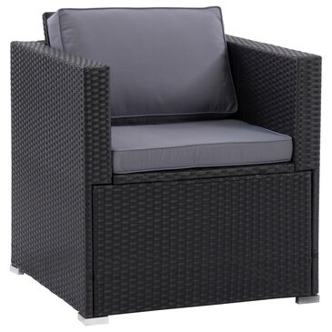 CorLiving Parksville Patio Sectional Armchair in Black/Ash Gray, , large